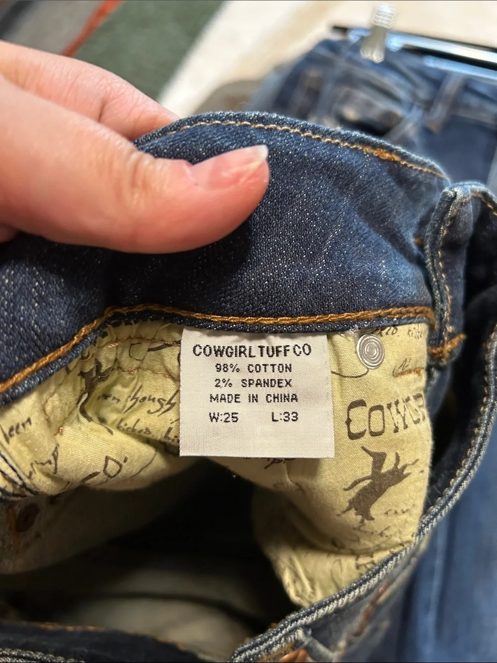 Cowgirl Tuff Co. Copper Gypsy Women’s Bootcut Jeans Dark Wash Western Rodeo W25